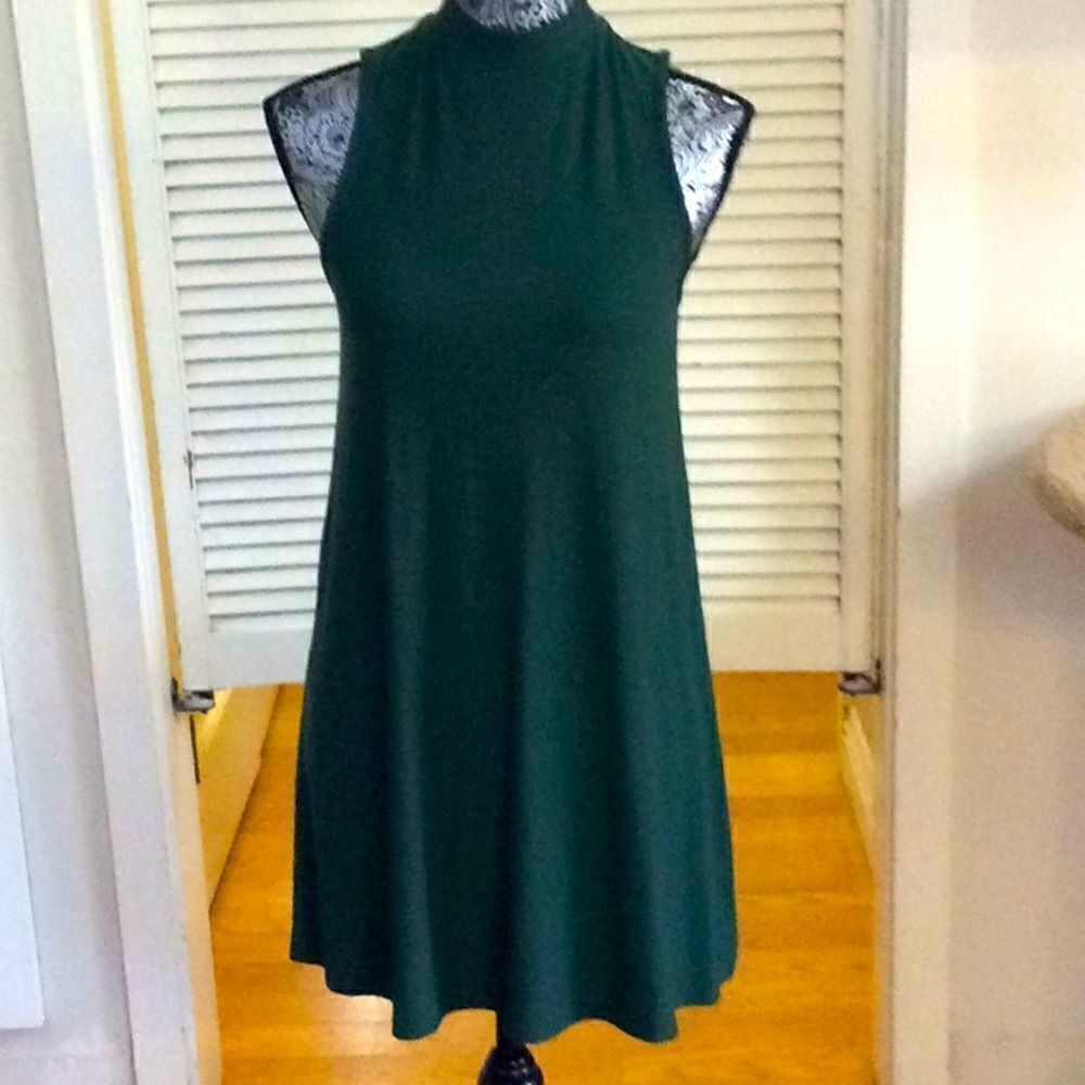 Top Shop US 4 deep green shift dress. Flowy.
